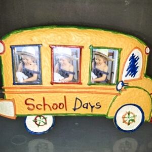 School Days Yellow Bus Photo Frame
